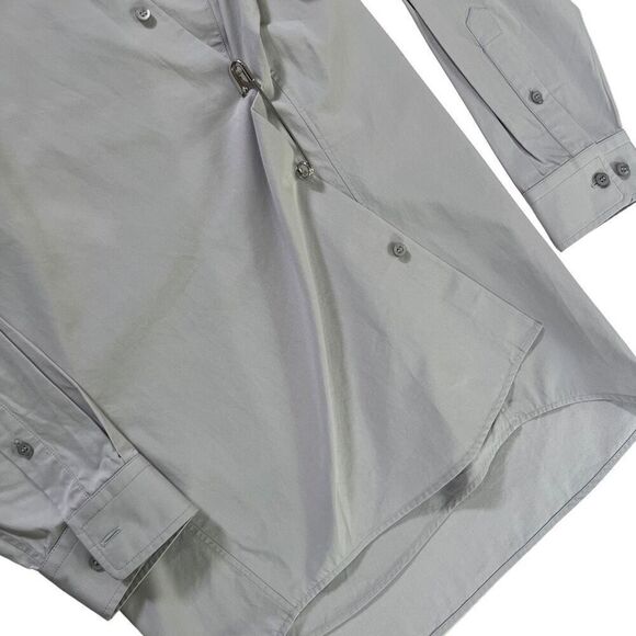 Balenciaga Fitted Wrap Shirt in Light Grey - Picture 11 of 15